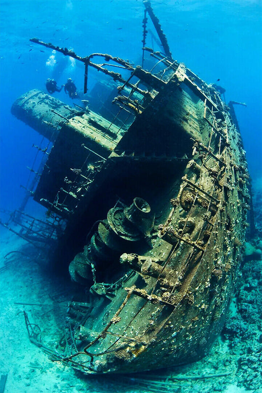 Sunken Ship Near St. Croix Watercraft Sea Poster Wall Art Print Home Wall Decor - xonomax