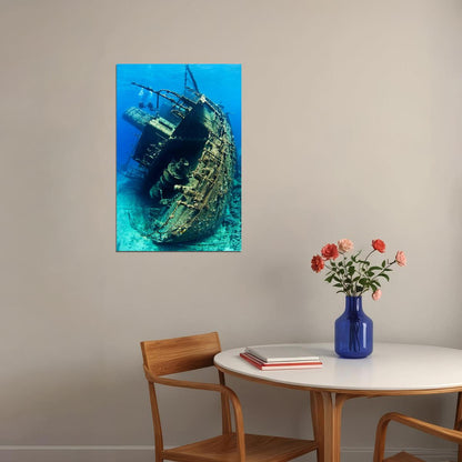 Sunken Ship Near St. Croix Watercraft Sea Poster Wall Art Print Home Wall Decor - xonomax