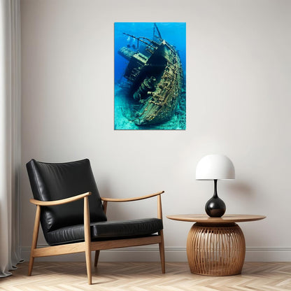 Sunken Ship Near St. Croix Watercraft Sea Poster Wall Art Print Home Wall Decor - xonomax