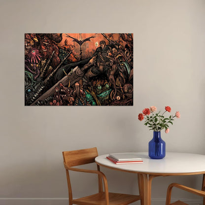 Berserk Gatzu Blood Fight Sword Japan Anime Poster Wall Art Print Home Wall Decor - xonomax