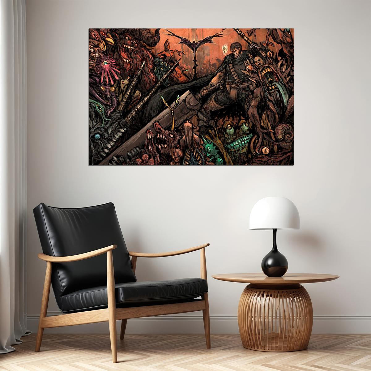 Berserk Gatzu Blood Fight Sword Japan Anime Poster Wall Art Print Home Wall Decor - xonomax