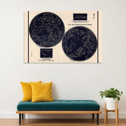 Star Map Constellation Diagram Science Astronomy Poster Wall Art Print Home Wall Decor