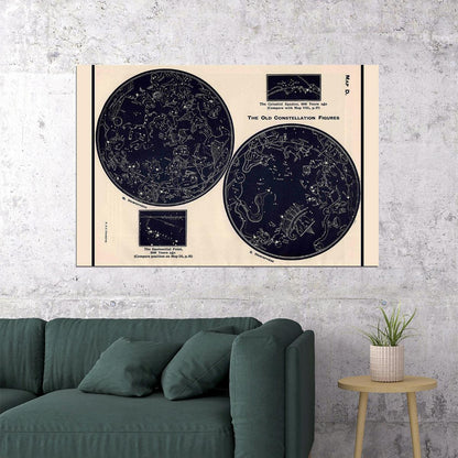 Star Map Constellation Diagram Science Astronomy Poster Wall Art Print Home Wall Decor