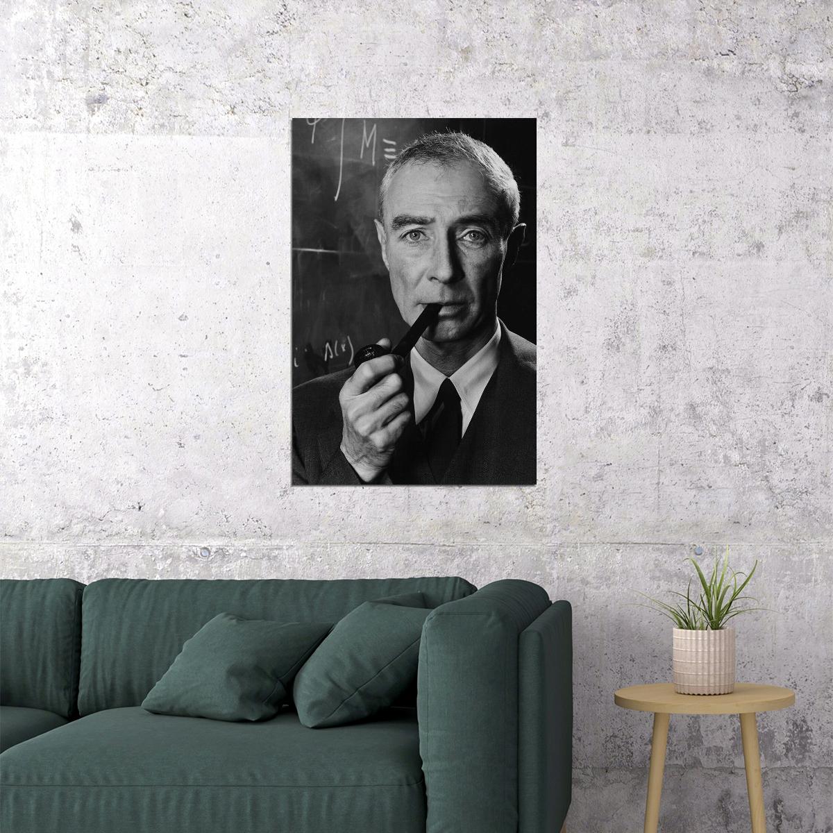 Oppenheimer With Pipe University Professor Poster Wall Art Print Home Wall Decor