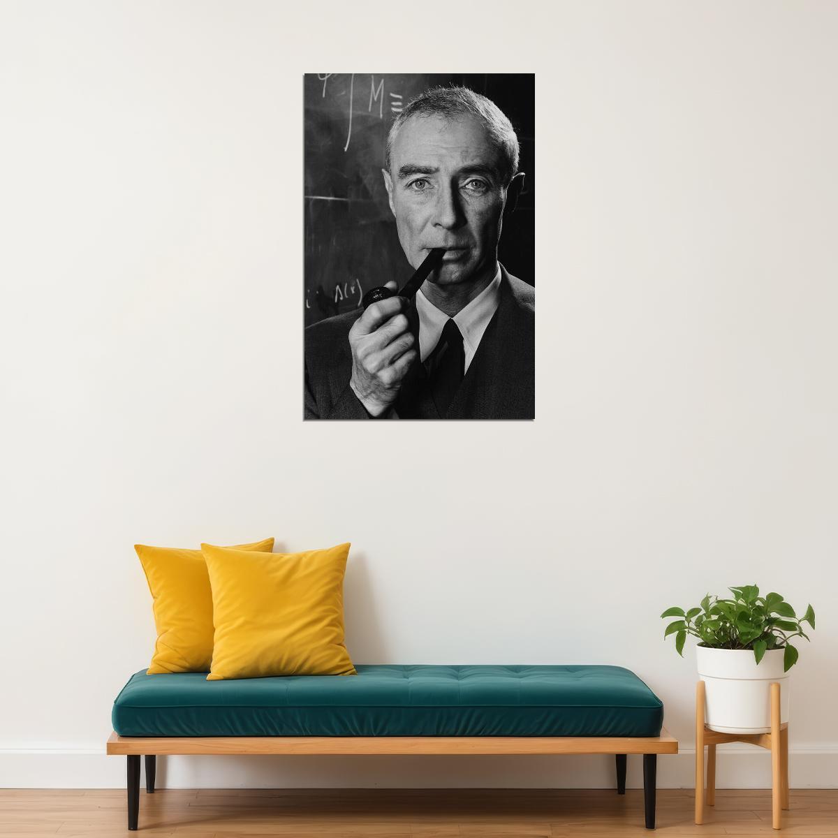 Oppenheimer With Pipe University Professor Poster Wall Art Print Home Wall Decor