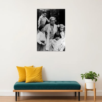 Jane Addams Posing With Children Poster Wall Art Print Home Wall Decor - xonomax