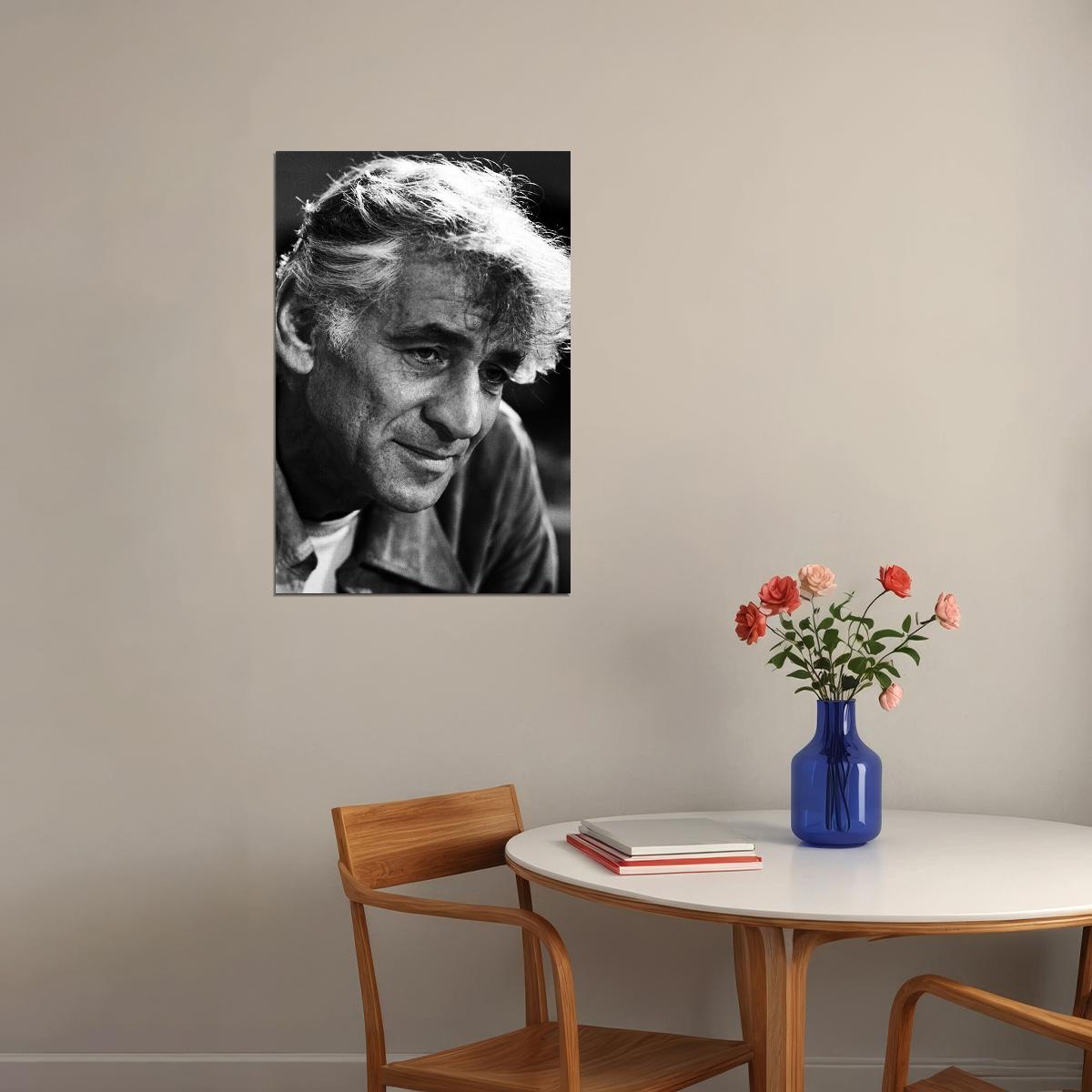 American Composer And Conductor Leonard Bernstein Poster Wall Art Print Home Wall Decor - xonomax