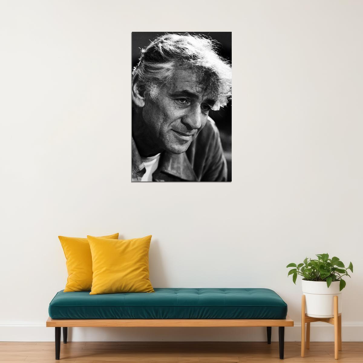 American Composer And Conductor Leonard Bernstein Poster Wall Art Print Home Wall Decor - xonomax