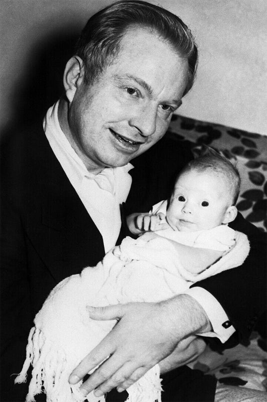 Writer L. Ron Hubbard Holding His Infant Daughter Poster Wall Art Print Home Wall Decor