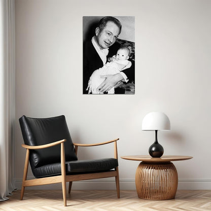 Writer L. Ron Hubbard Holding His Infant Daughter Poster Wall Art Print Home Wall Decor