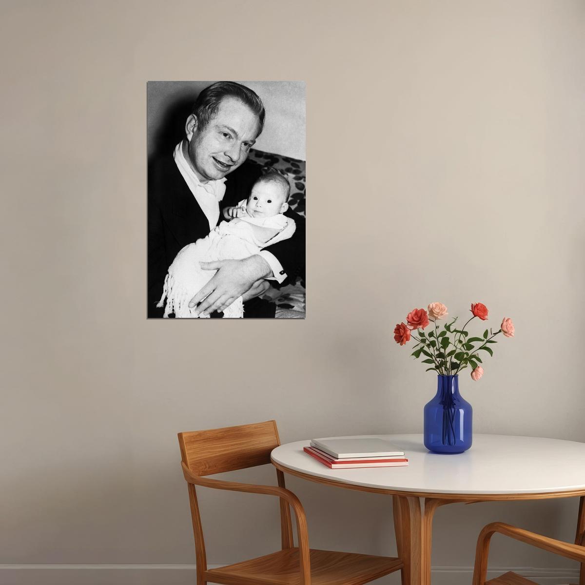 Writer L. Ron Hubbard Holding His Infant Daughter Poster Wall Art Print Home Wall Decor