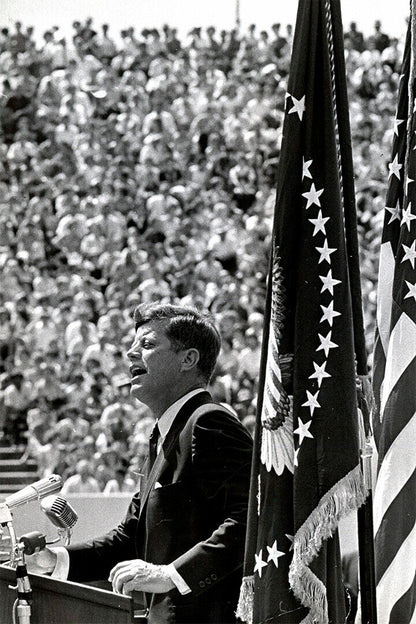 President Kennedy Moon Speech Rice Stadium Poster Wall Art Print Home Wall Decor - xonomax