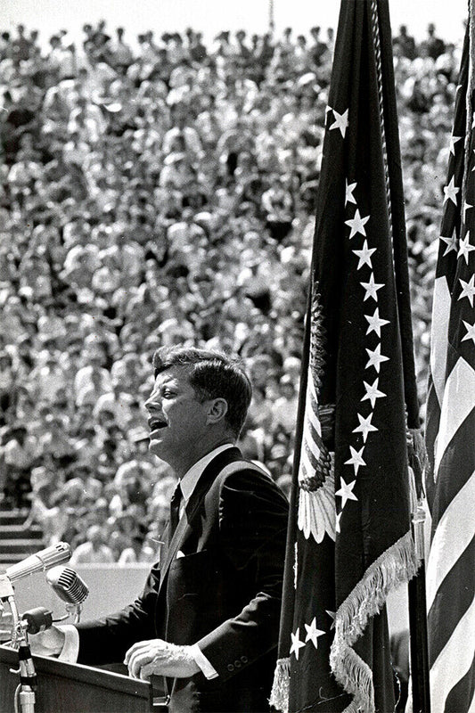 President Kennedy Moon Speech Rice Stadium Poster Wall Art Print Home Wall Decor - xonomax