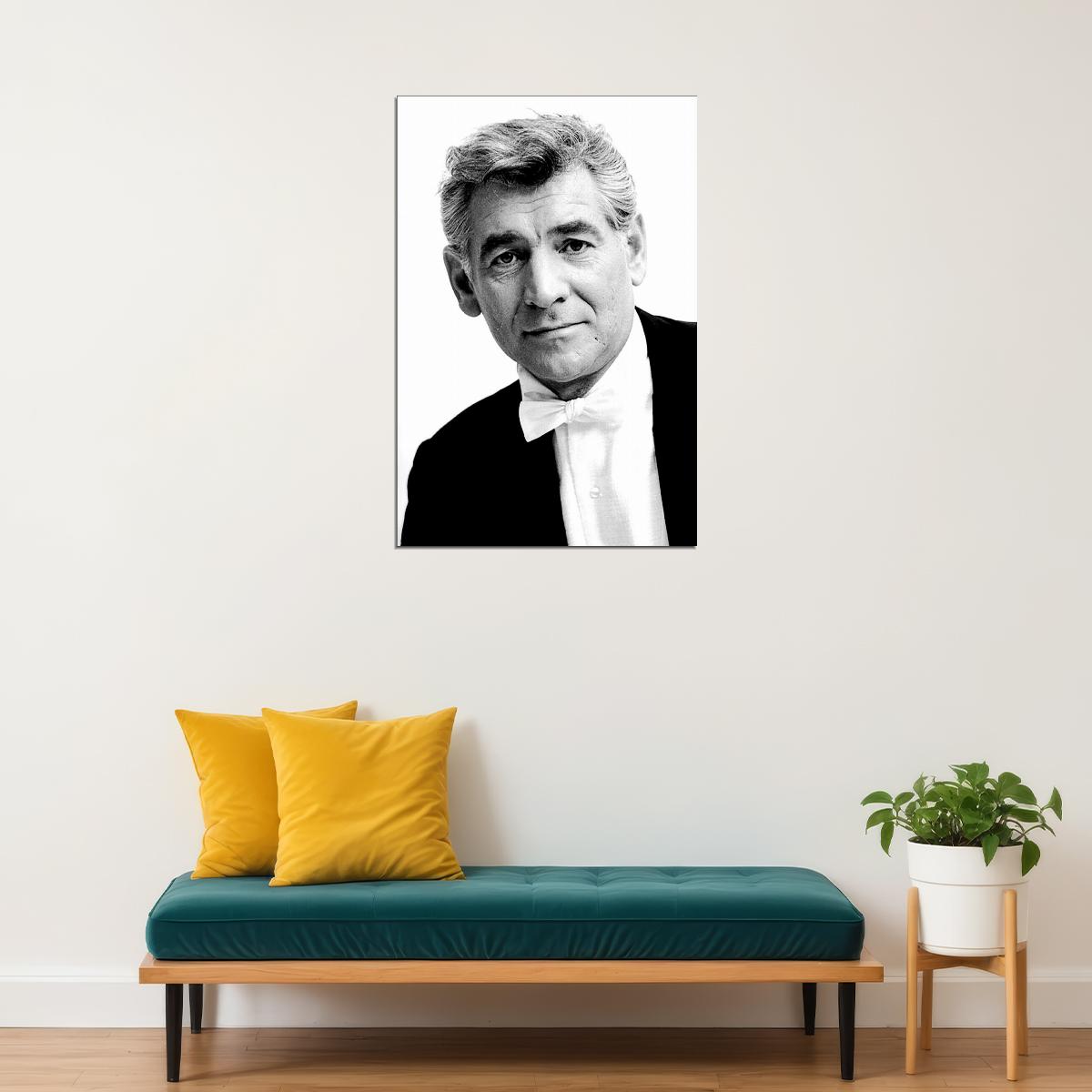 Leonard Bernstein Conductor And Writer Poster Wall Art Print Home Wall Decor - xonomax
