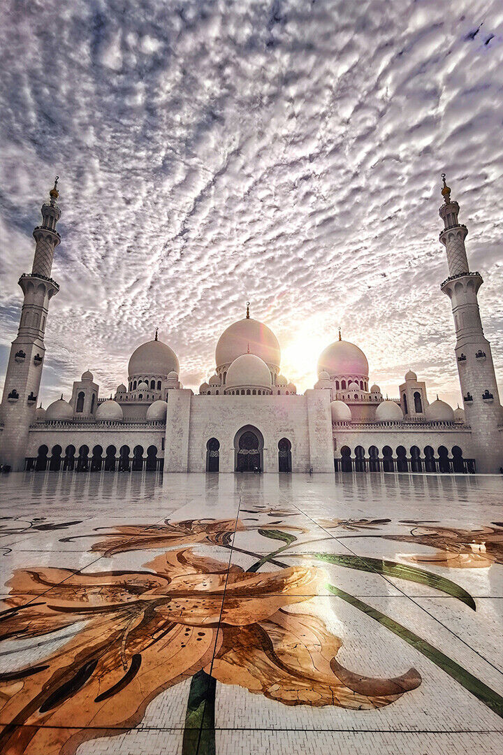 White Palace Muslim Mosque Poster Wall Art Print Home Wall Decor - xonomax
