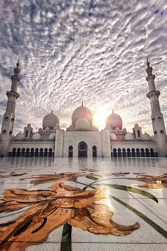 White Palace Muslim Mosque Poster Wall Art Print Home Wall Decor - xonomax
