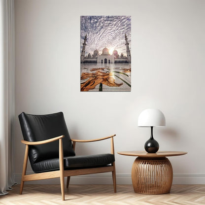 White Palace Muslim Mosque Poster Wall Art Print Home Wall Decor - xonomax