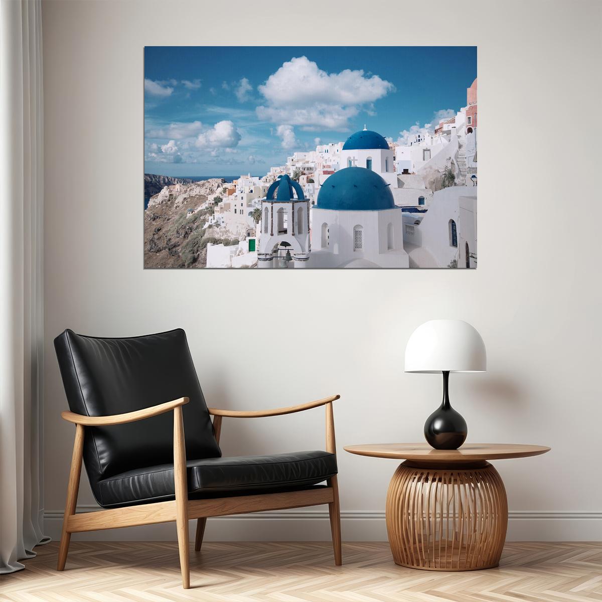 Santorini Greece Tourist Attraction Poster Wall Art Print Home Wall Decor
