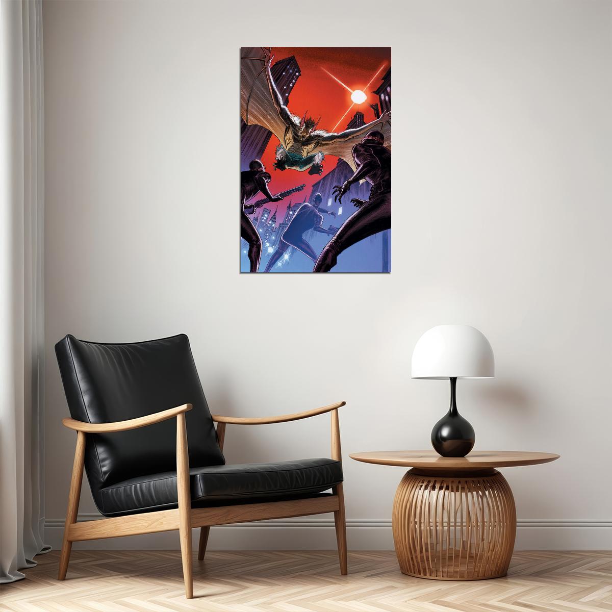 Man-bat Trying To Attack Movie Animation Poster Wall Art Print Home Wall Decor - xonomax