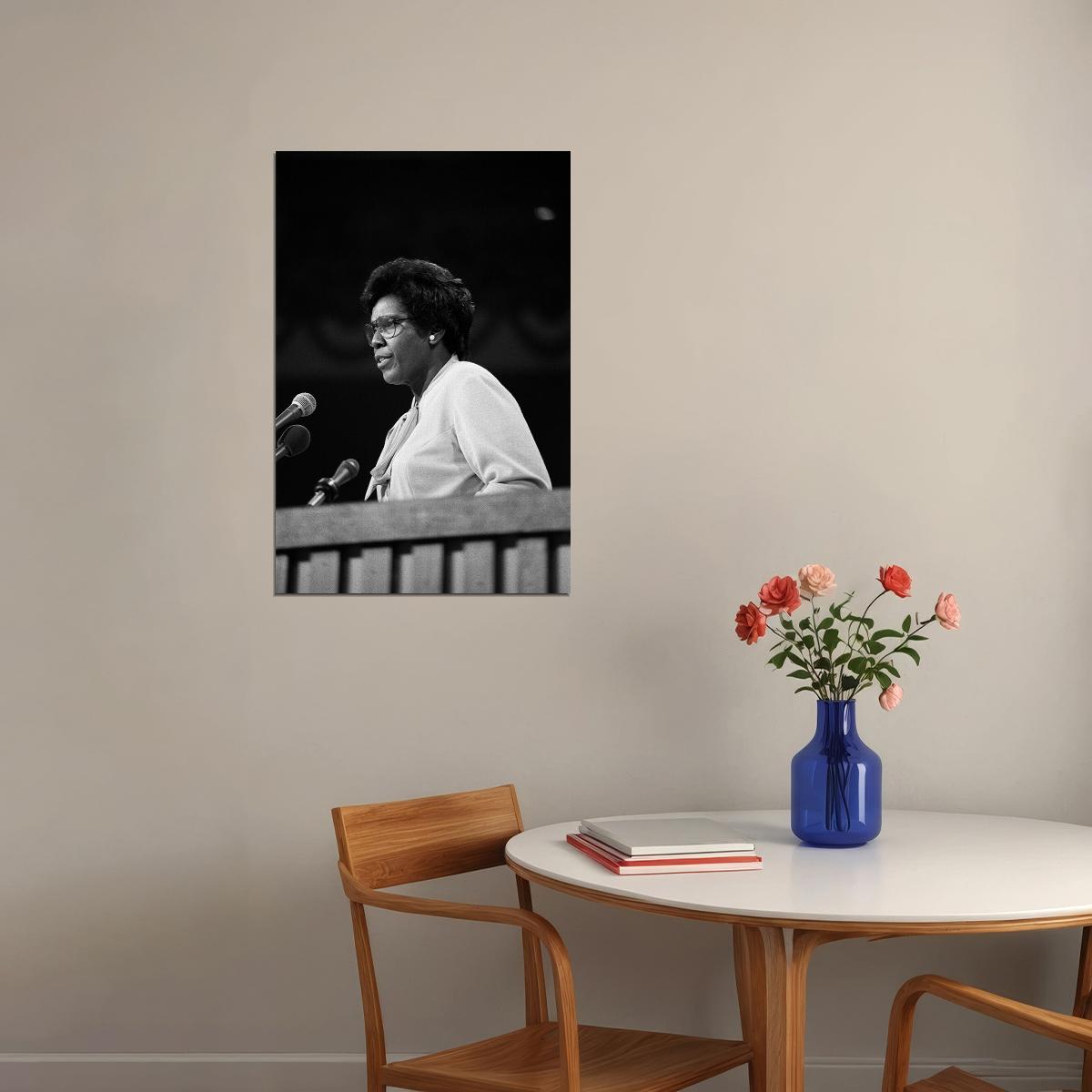 Barbara Jordan Talking To Press Headshot Poster Wall Art Print Home Wall Decor - xonomax