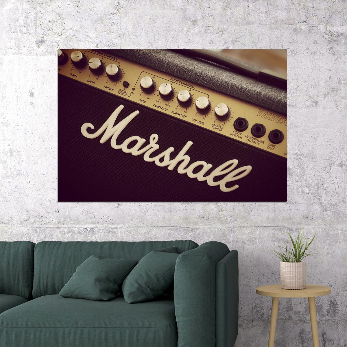 Marshall Black Guitar Amplfier Music Equipment Poster Wall Art Print Home Wall Decor - xonomax
