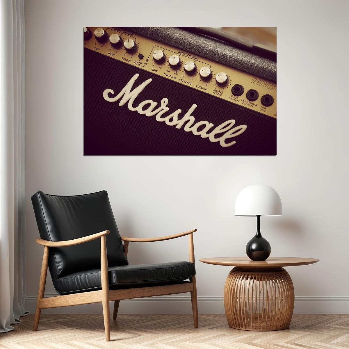 Marshall Black Guitar Amplfier Music Equipment Poster Wall Art Print Home Wall Decor - xonomax