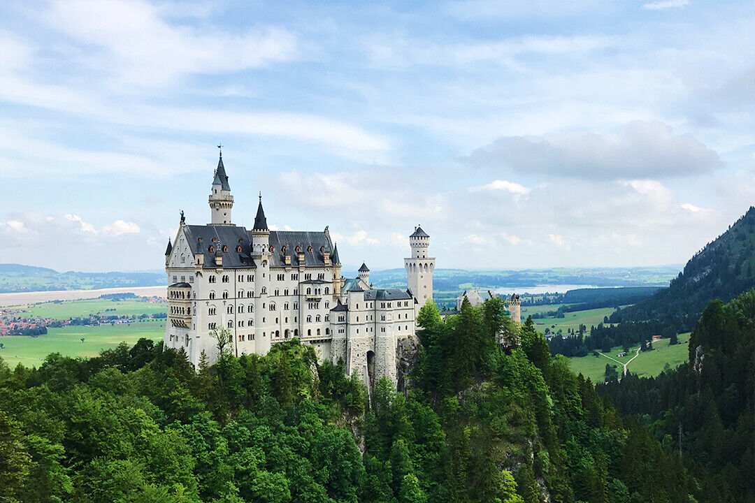 Neuschwanstein White Castle Surrounded By Trees Poster Wall Art Print Home Wall Decor - xonomax