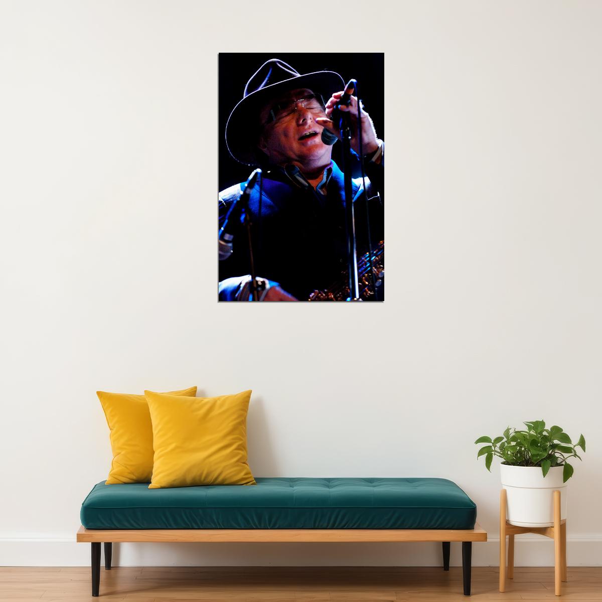 Van Morrison Jumping During Concert Poster Wall Art Print Home Wall Decor - xonomax
