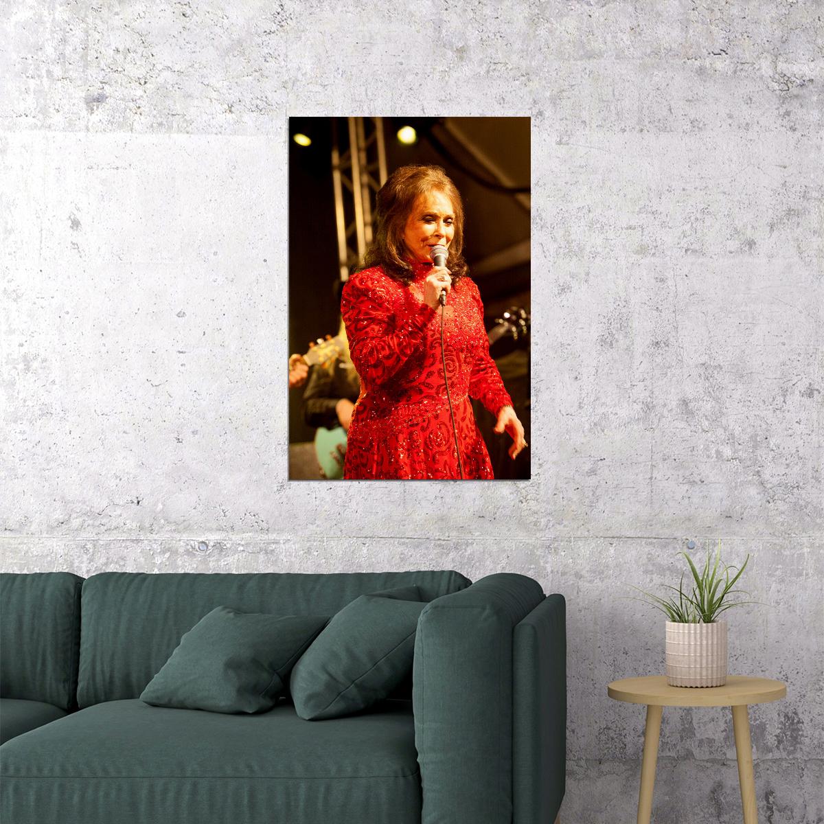 Country Singer Loretta Lynn In Concert Poster Wall Art Print Home Wall Decor - xonomax