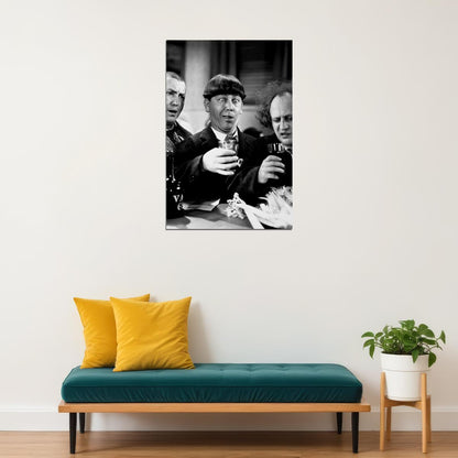 The Three Stooges With Drinks Movie Poster Wall Art Print Home Wall Decor - xonomax