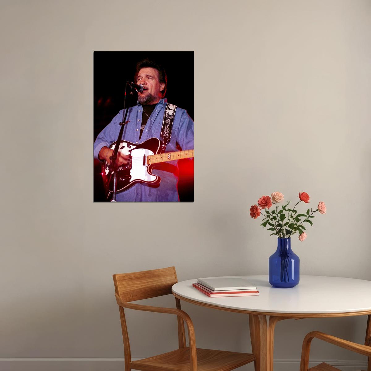 Close Up Of Country Singer Waylon Jennings Poster Wall Art Print Home Wall Decor - xonomax