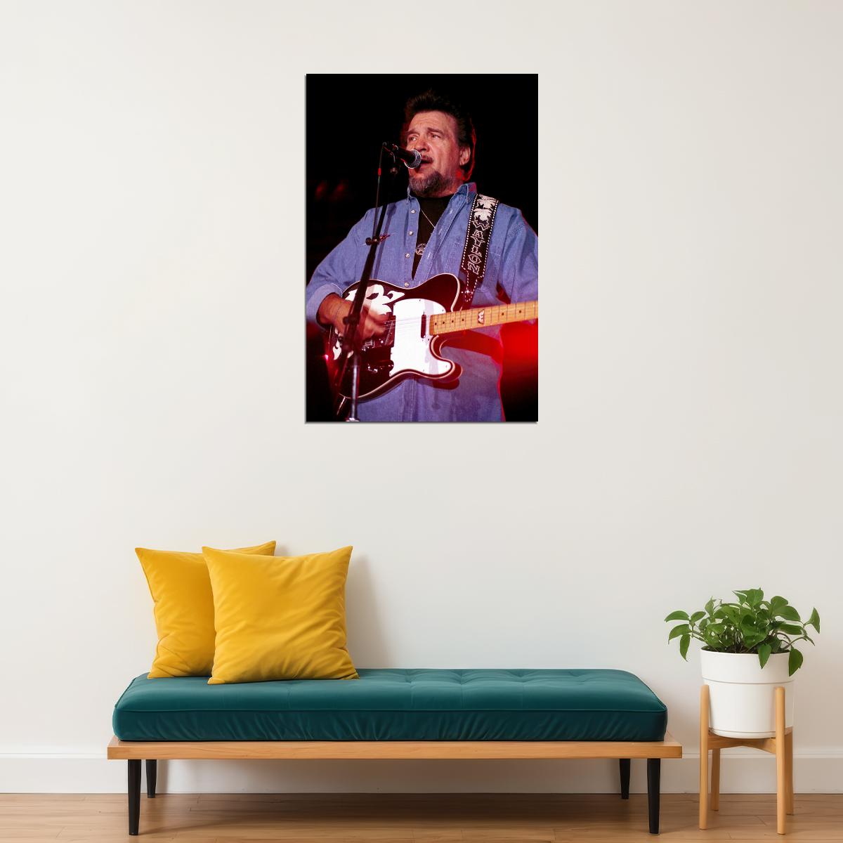 Close Up Of Country Singer Waylon Jennings Poster Wall Art Print Home Wall Decor - xonomax