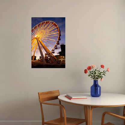 Ferris Wheel In Motion Poster Wall Art Print Home Wall Decor - xonomax