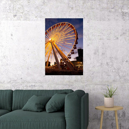 Ferris Wheel In Motion Poster Wall Art Print Home Wall Decor - xonomax