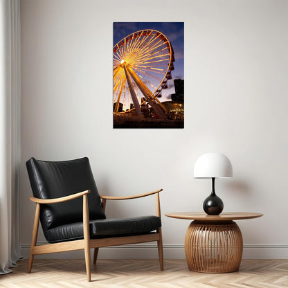 Ferris Wheel In Motion Poster Wall Art Print Home Wall Decor - xonomax