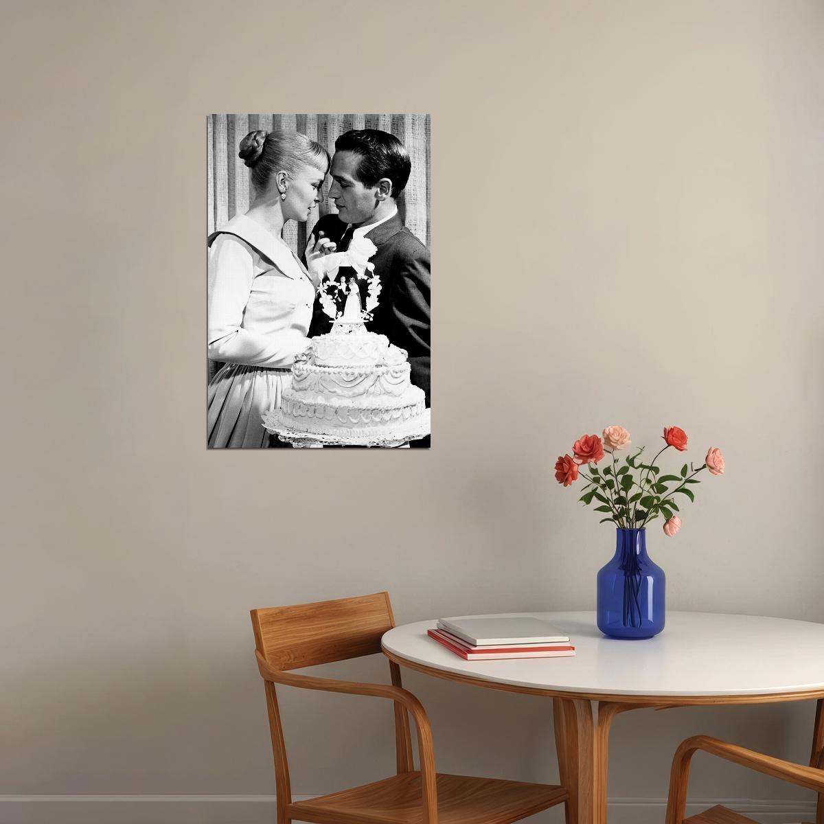 Joanne Woodward And Paul Newman On Their Wedding Day Poster Wall Art Print Home Wall Decor - xonomax