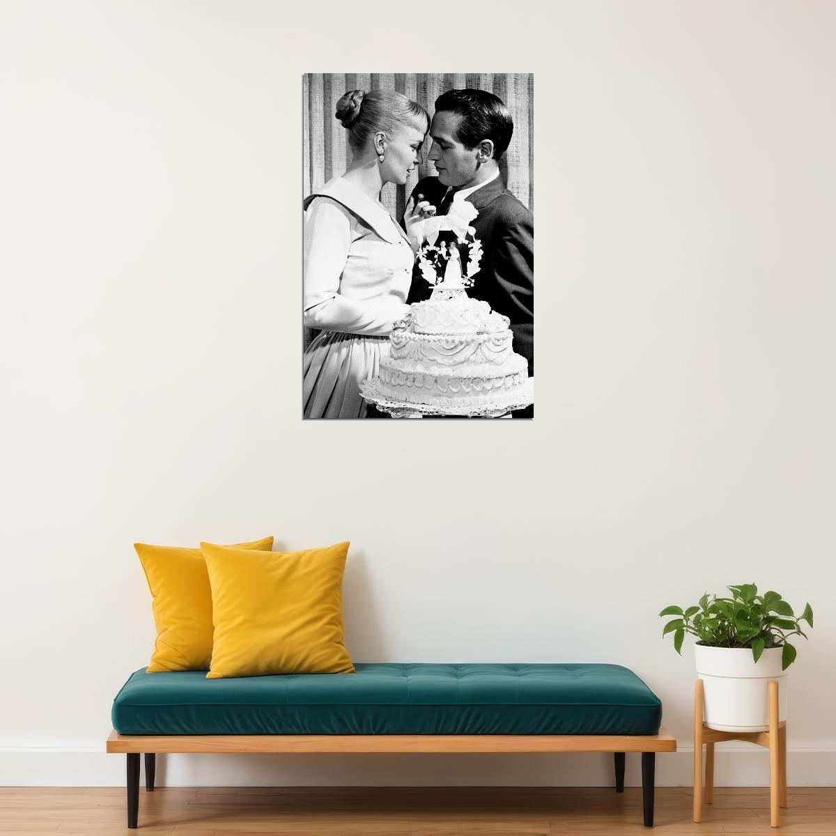 Joanne Woodward And Paul Newman On Their Wedding Day Poster Wall Art Print Home Wall Decor - xonomax