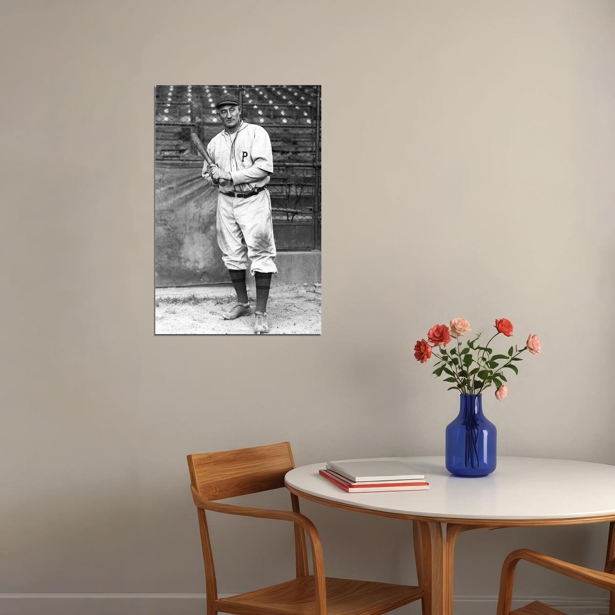 Honus Wagner Seated Holding Baseball Bat Poster Wall Art Print Home Wall Decor - xonomax