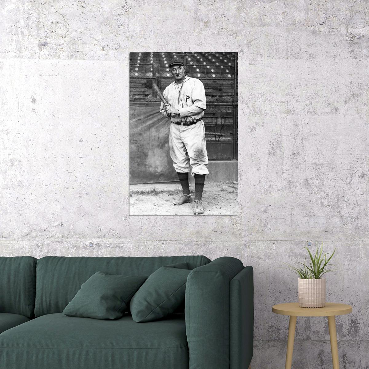 Honus Wagner Seated Holding Baseball Bat Poster Wall Art Print Home Wall Decor - xonomax
