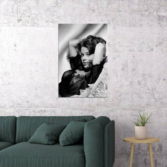 Jane Fonda Poses In Bed Hands On Head Poster Wall Art Print Home Wall Decor - xonomax