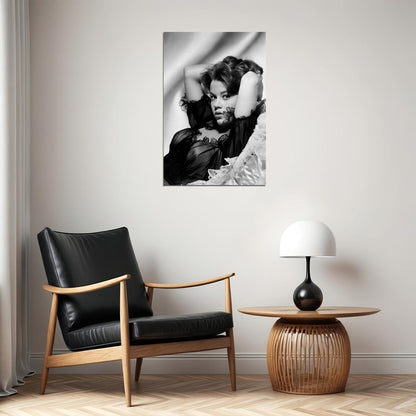 Jane Fonda Poses In Bed Hands On Head Poster Wall Art Print Home Wall Decor - xonomax