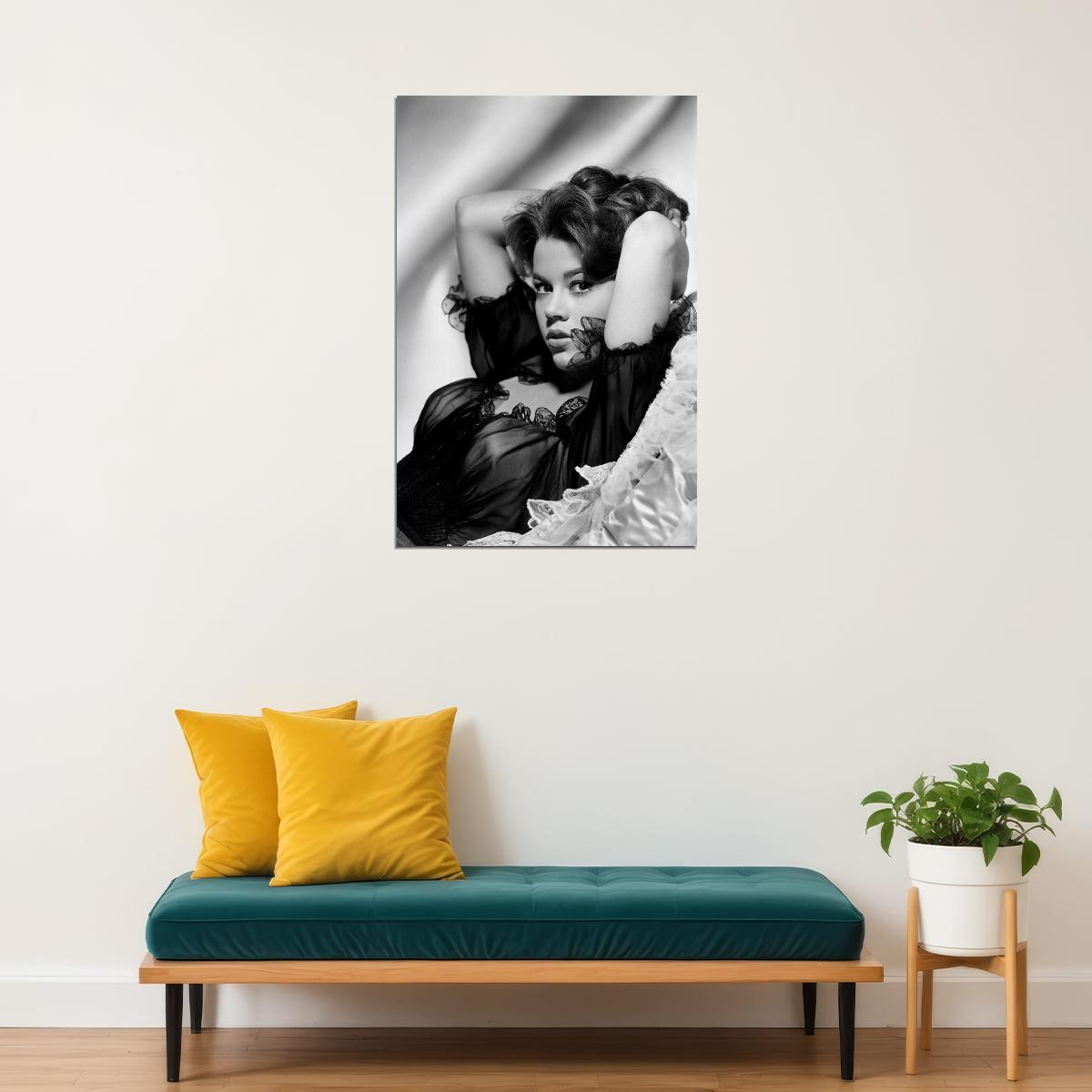 Jane Fonda Poses In Bed Hands On Head Poster Wall Art Print Home Wall Decor - xonomax