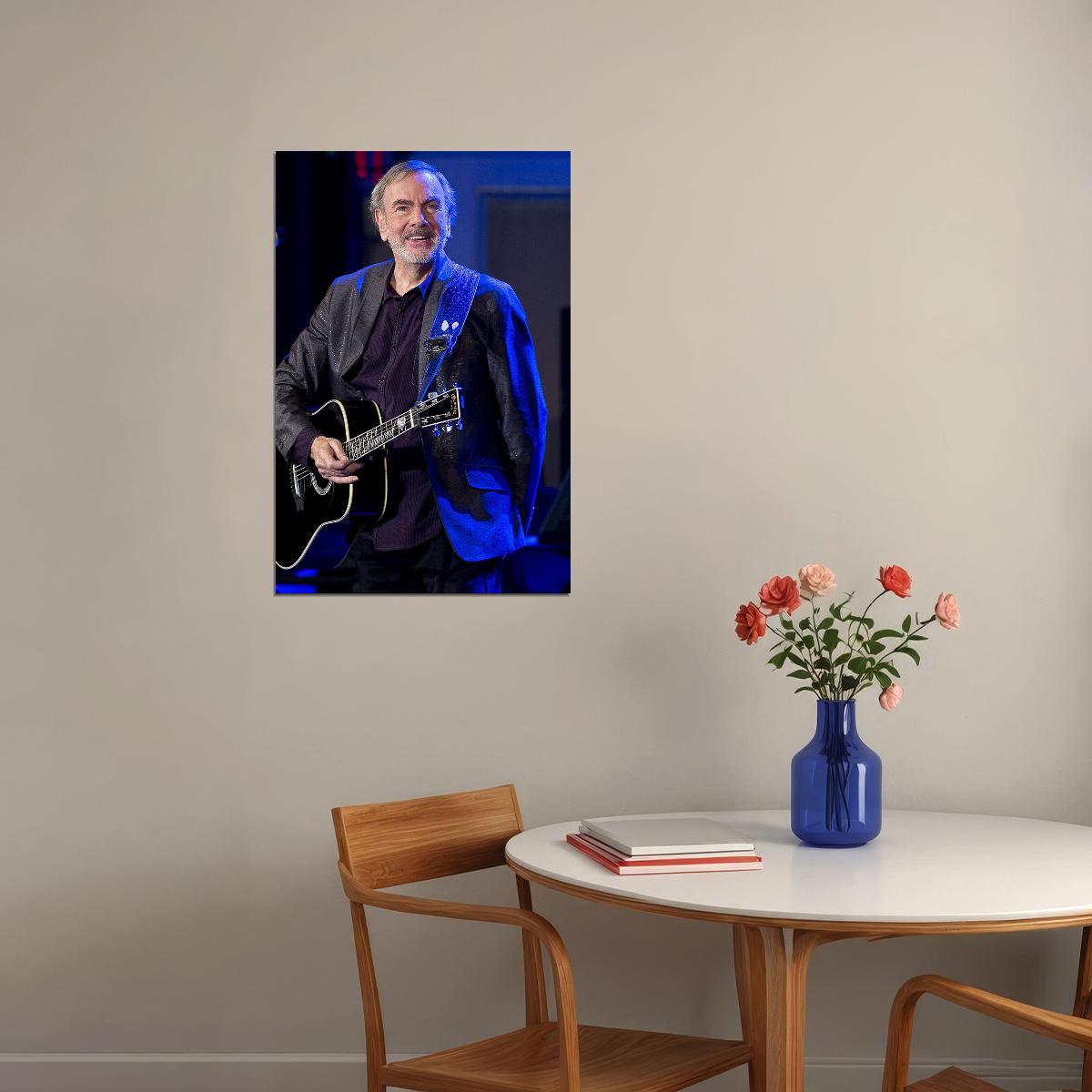 Neil Diamond Sings In Concert Poster Wall Art Print Home Wall Decor - xonomax