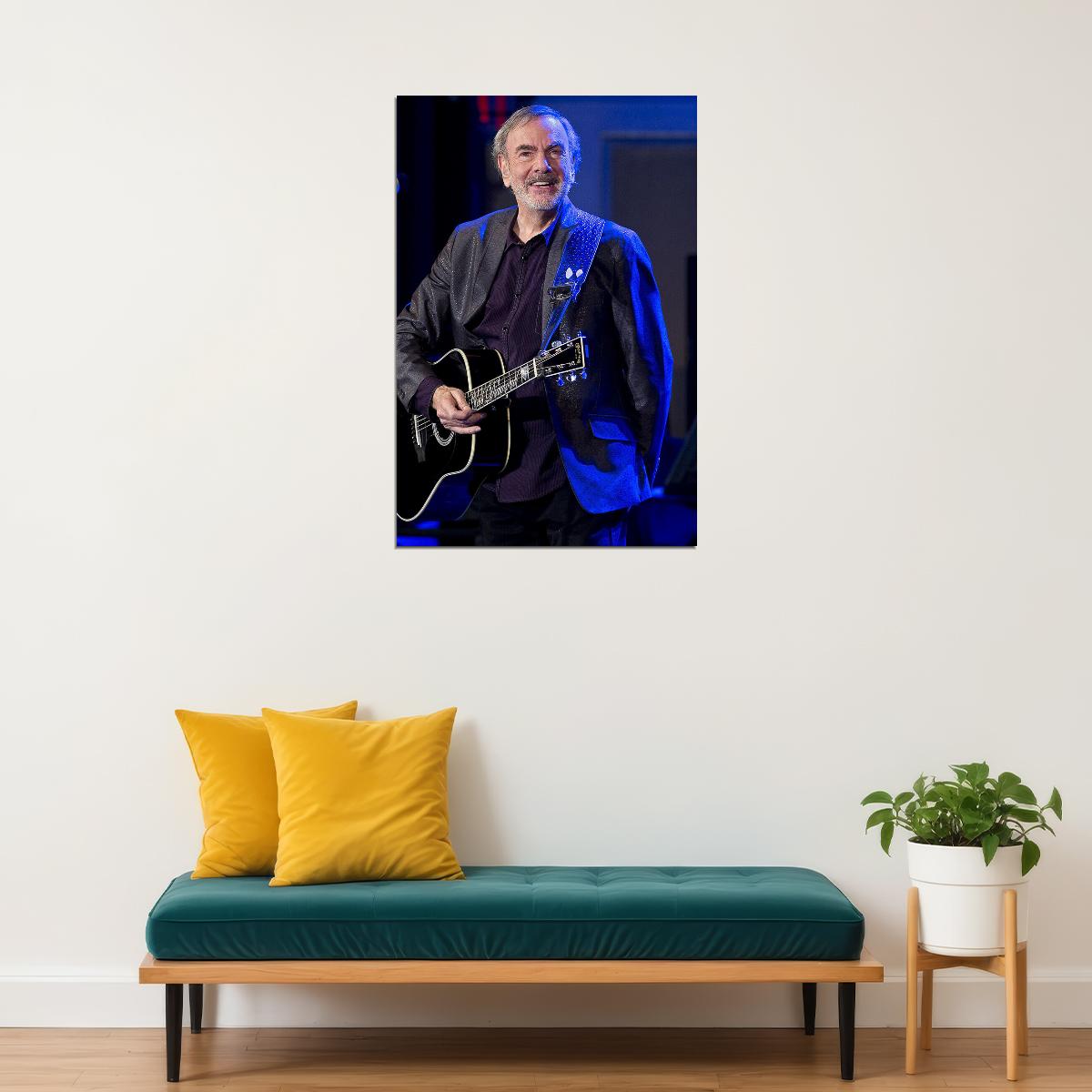 Neil Diamond Sings In Concert Poster Wall Art Print Home Wall Decor - xonomax