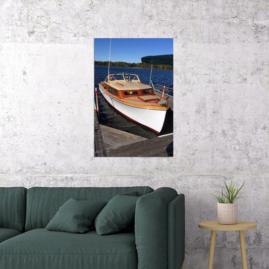 Wooden Boat On Shore Poster Wall Art Print Home Wall Decor - xonomax