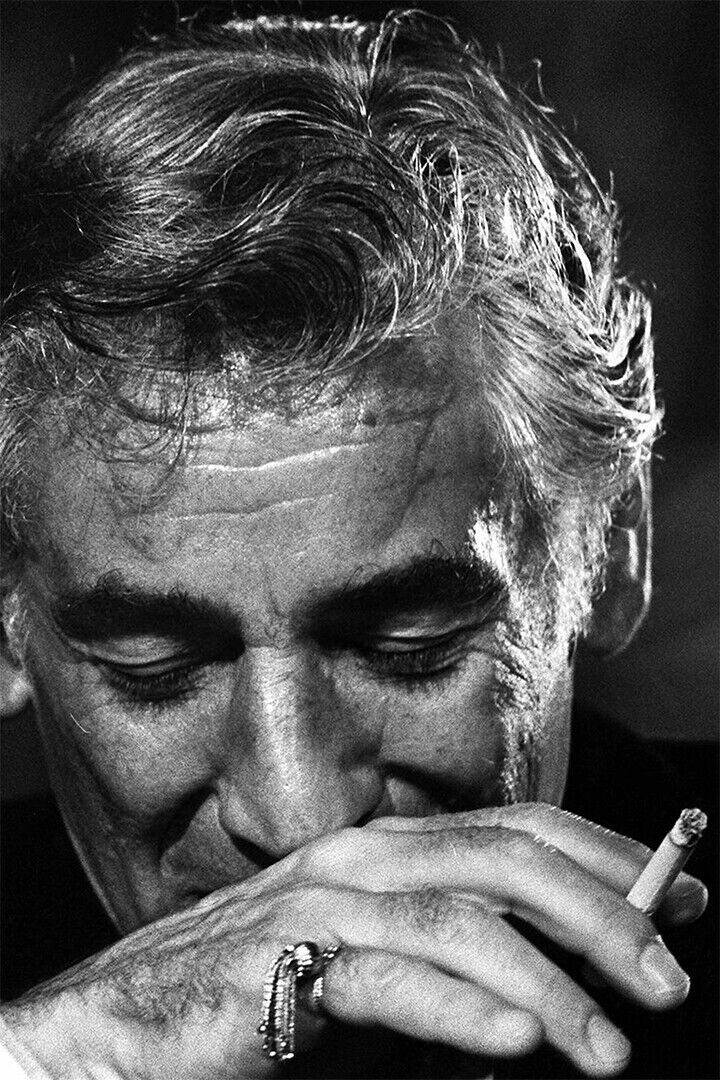 Portrait Of Leonard Bernstein Smoking Poster Wall Art Print Home Wall Decor - xonomax