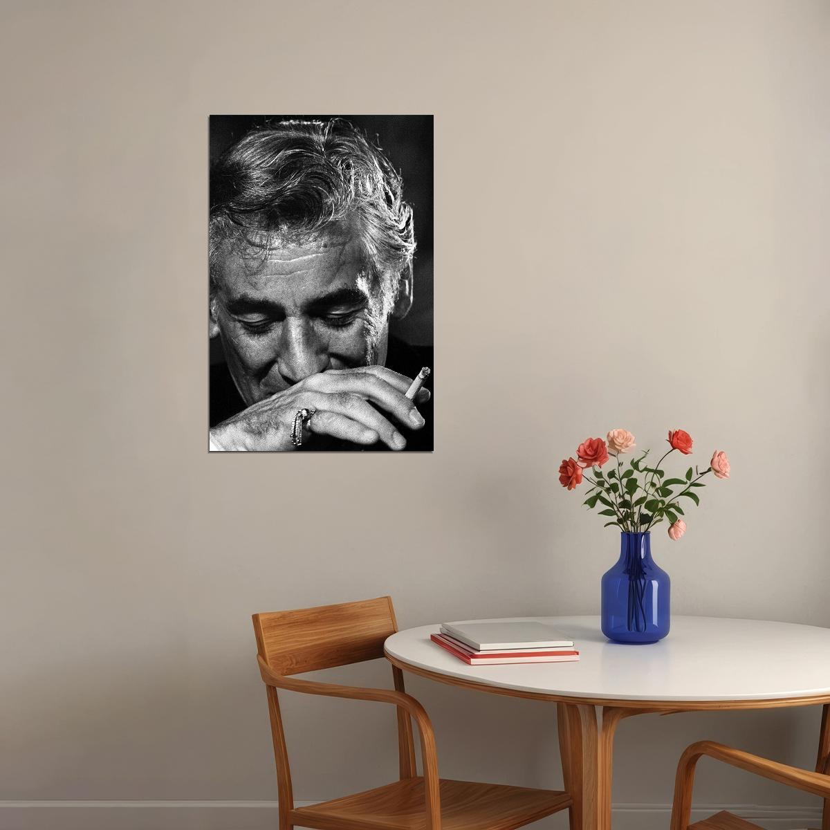 Portrait Of Leonard Bernstein Smoking Poster Wall Art Print Home Wall Decor - xonomax