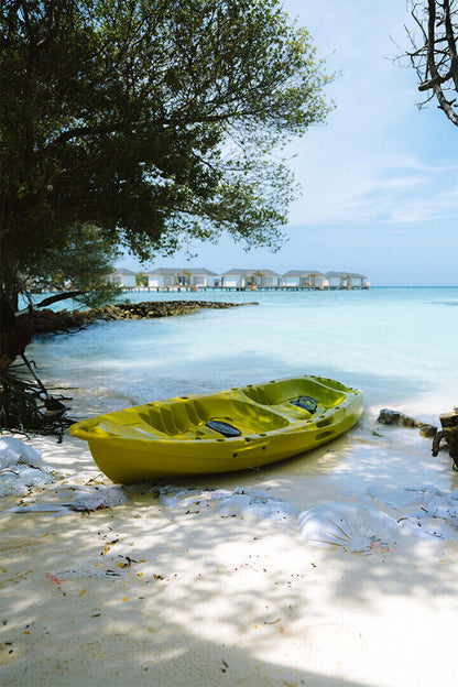 Kayaks On Beach Watercraft Sea Poster Wall Art Print Home Wall Decor - xonomax