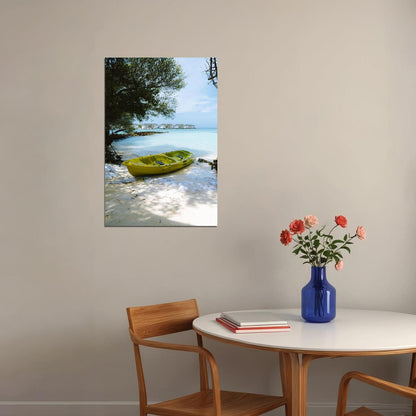 Kayaks On Beach Watercraft Sea Poster Wall Art Print Home Wall Decor - xonomax