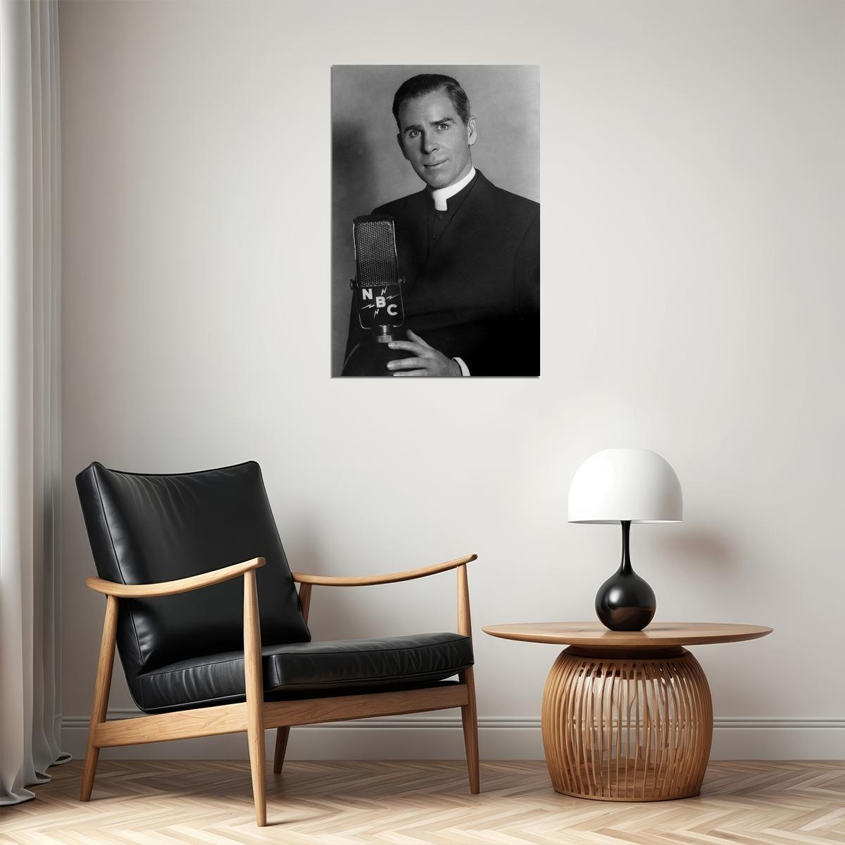 Portrait Of Bishop Fulton Sheen Poster Wall Art Print Home Wall Decor - xonomax